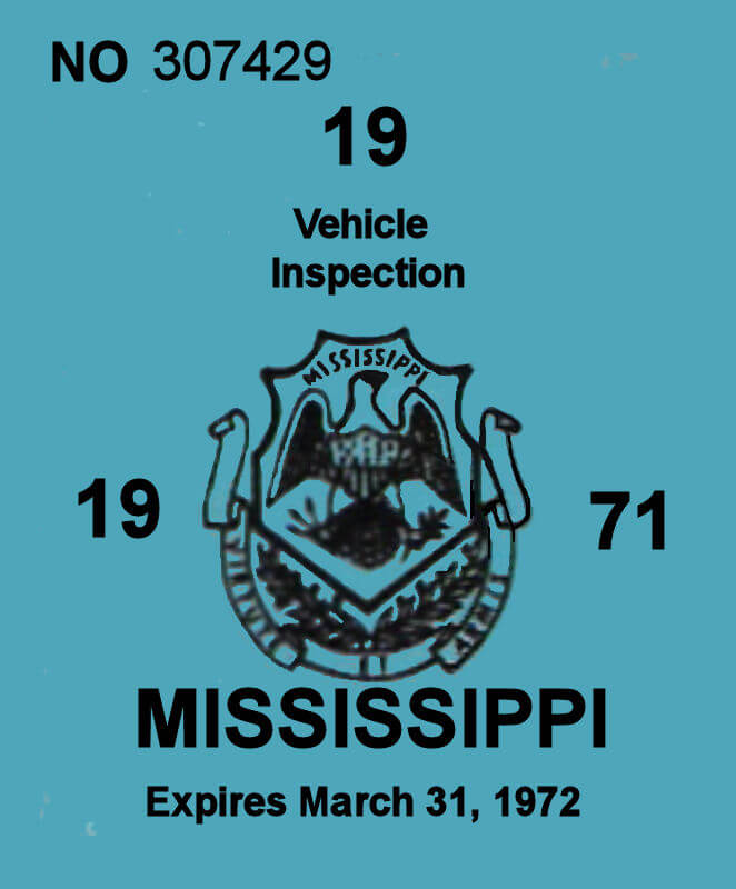 (image for) 1971 Mississippi inspection Sticker